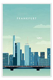 Wall print  Illustration of Frankfurt - Katinka Reinke