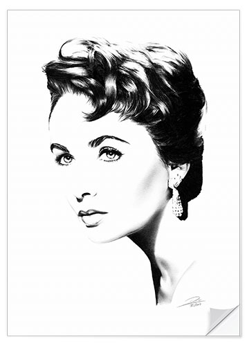 Selvklæbende plakat Elizabeth Taylor