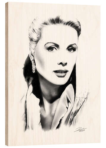 Tableau en bois Diva hollywoodienne, Grace Kelly