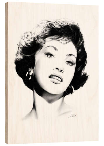 Tableau en bois Gina Lollobrigida