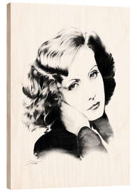 Wood print Greta Garbo