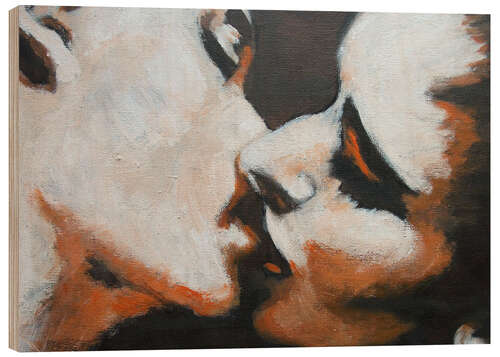 Hout print Lovers -  Kiss VI