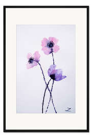 Gerahmter Kunstdruck Transluzente Mohnblumen