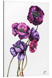 Tableau en aluminium Purple Poppies