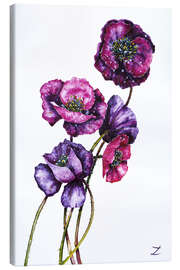 Canvastavla Purple Poppies