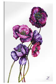 Tableau en plexi-alu Purple Poppies