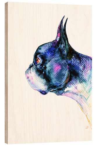 Tableau en bois Boston Terrier