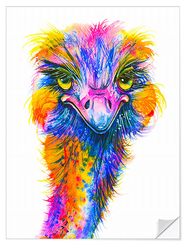 Wall sticker Rainbow Ostrich