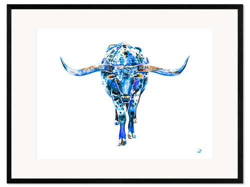 Kunsttryk i ramme Texas Longhorn