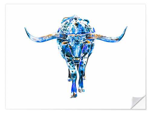 Selvklebende plakat Texas Longhorn