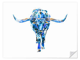 Selvklebende plakat Texas Longhorn