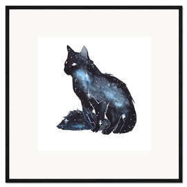 Ingelijste kunstdruk Galaxy Cat