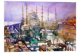 Foam board print Istanbul, view to the blue mosque