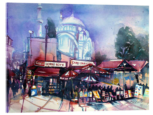 Acrylglas print Istanbul, Grand Bazaar with Nuruosmaniye Mosque