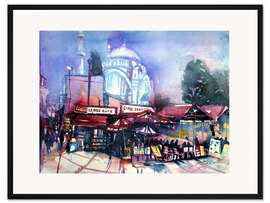 Gerahmter Kunstdruck Istanbul, Großer Basar mit Nuruosmaniye Moschee