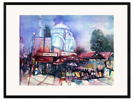 Impresión de arte enmarcada Istanbul, Grand Bazaar with Nuruosmaniye Mosque
