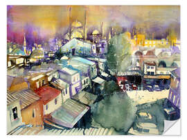 Selvklebende plakat Istanbul, view from Valide Han to Nuruosmaiye Mosque