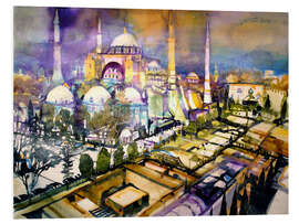 Foam board print Istanbul, view to the Hagia Sophia mosque