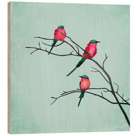 Quadro de madeira Cardinal Birds