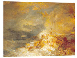 Akryylilasitaulu  Fire at sea - Joseph Mallord William Turner