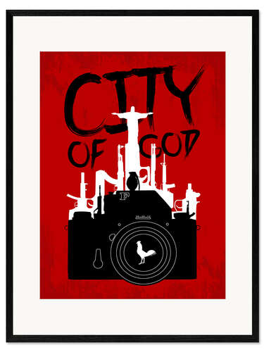 Kunsttryk i ramme City of God - Minimal Movie Fanart Alternative
