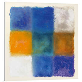 Magnettafel Abstraktion in Weiss, Orange und Blau