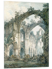 Foam board print Interior of Tintern Abbey in Monmouthshire