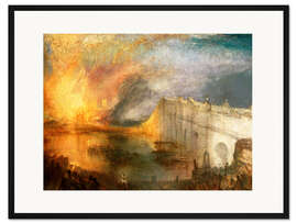 Gerahmter Kunstdruck Die Verbrennung der Herrenhäuser