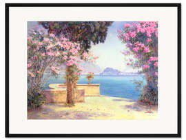 Gerahmter Kunstdruck Bellagio, aus dem Garten des Grand Hotel, Menaggio