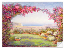 Selvklebende plakat A Garden with a Rose Arch