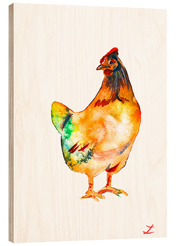 Wood print Hen