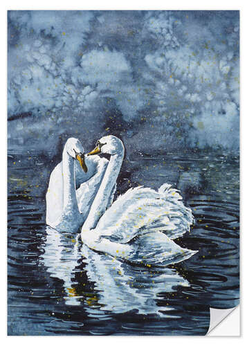 Autocolante decorativo Swan Couple