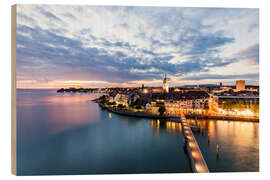 Hout print Friedrichshafen on Lake Constance