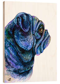 Stampa su legno Black Pug