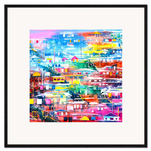 Framed art print Barrio el Cerro de Yauco