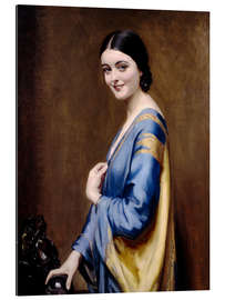 Galleritryk Blue, Golden Dress