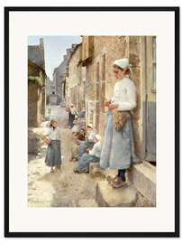 Gerahmter Kunstdruck Eine Straße in der Bretagne