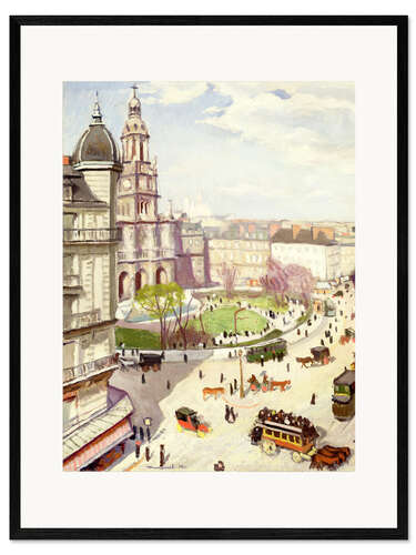 Ingelijste kunstdruk Le Square de la Trinite, sunlight