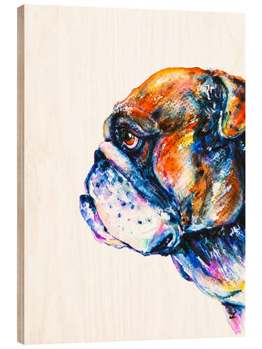 Wood print Bulldog