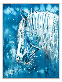 Poster Blaues Pferd