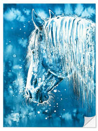 Selvklebende plakat Blue Horse