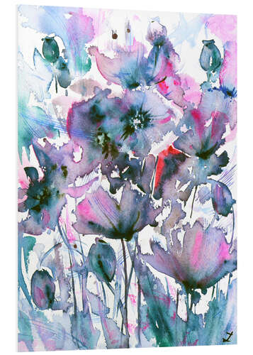 Tableau en PVC Mauve Poppies 2