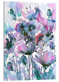 Tableau en plexi-alu Mauve Poppies 2