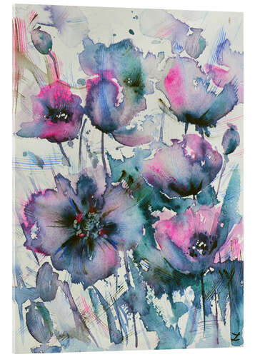 Acrylic print Mauve Poppies