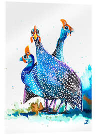 Acrylic print Guinea Fowls