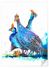 Wall sticker Guinea Fowls