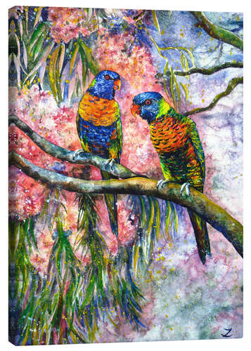 Canvas print Rainbow Lorikeets