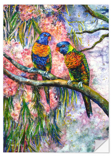 Adesivo murale Rainbow Lorikeets