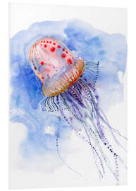 Foam board print Jellyfish - deep sea diving