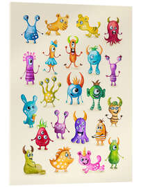 Acrylglas print Illustration of Colourful Monsters